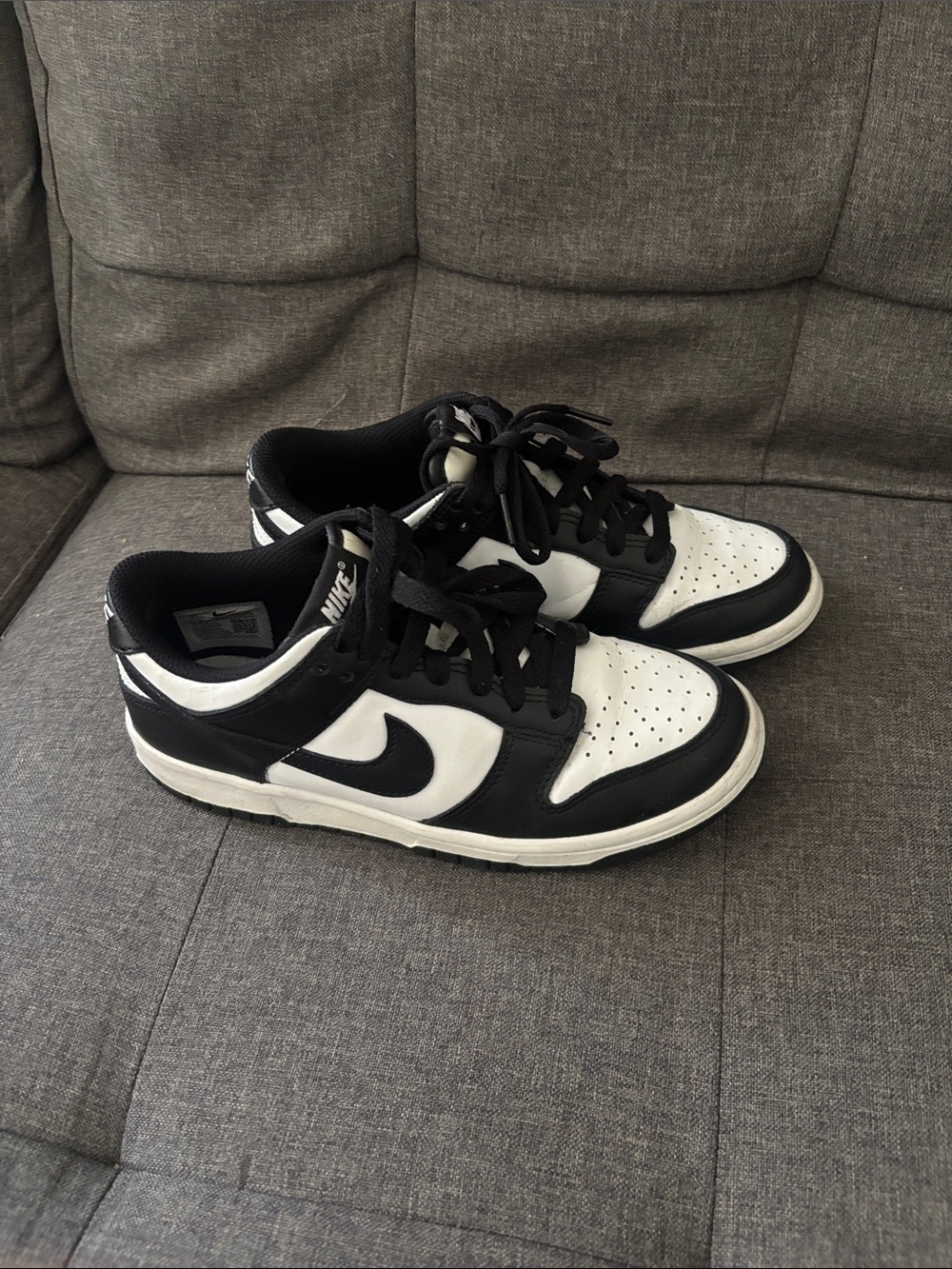 Nike Kids Black and White Low-Top Sneakers with Swoosh